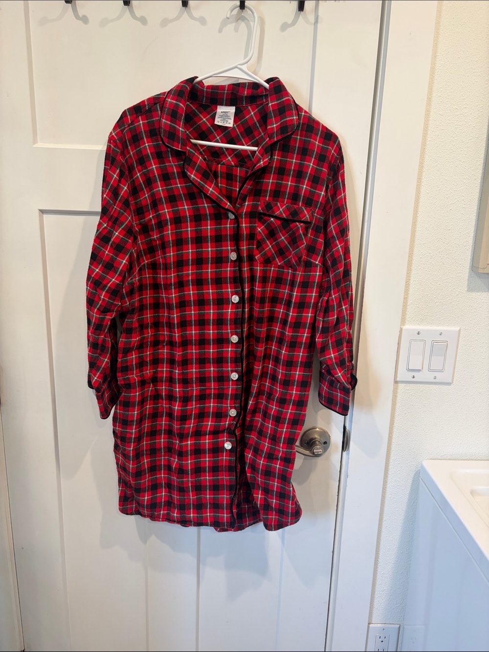 Women’s Red Plaid Button-Up Shirt